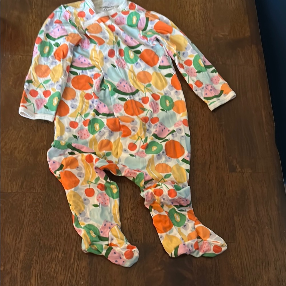 Magnetic Me Orange and Green Footies with Fruit Print